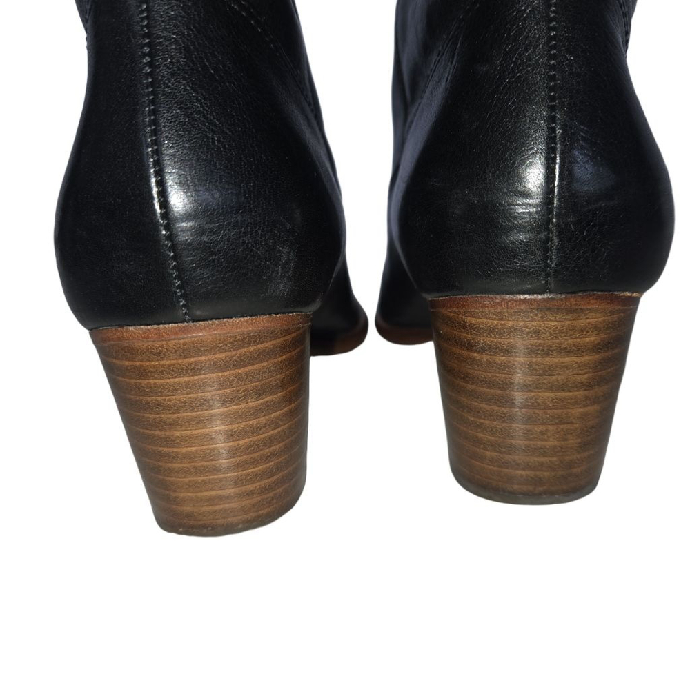 Women's Vintage Coach Fayth Tall Black Leather Heeled Boots Size 7.5 - Picture 7 of 11